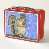 Eichhörnchenmalerei Metall Brotdose (Rückseite)