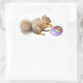 Eichhörnchenmalerei Ostereier-Aufkleber Ovaler Aufkleber (Tasche)