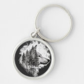 Eichhörnchenname Wilderness Wolf Kopf Schlüsselanhänger (Vorne)