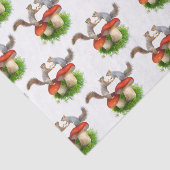 Eichhörnchenpaarung auf rotem Polsterpapier Seidenpapier (Ausschnitt)