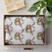 Eichhörnchenpaarung auf rotem Polsterpapier Seidenpapier (Geschenk)