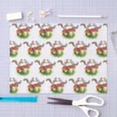 Eichhörnchenpaarung auf rotem Polsterpapier Seidenpapier (Handwerk)