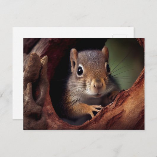 Eichhörnchenportrait Postkarte (Vorne/Hinten)