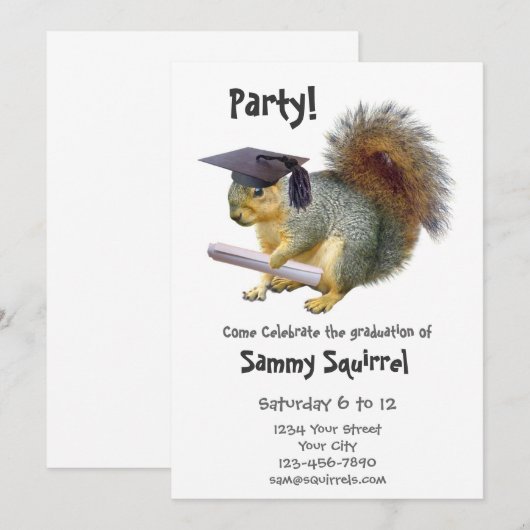 Eichhörnchenschülerpartei Einladung (Vorne/Hinten)