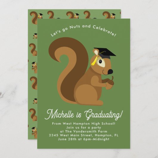 Eichhörnchenschülerpartei Einladung (Vorne/Hinten)