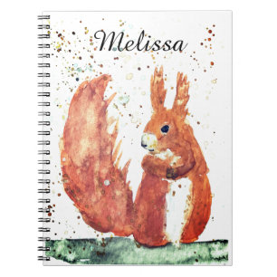 Eichhörnchenwald Tieraquarell Girly Niedlich Notizblock