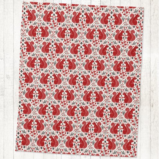 Eichhörnchenwald Waldmuster Fleecedecke