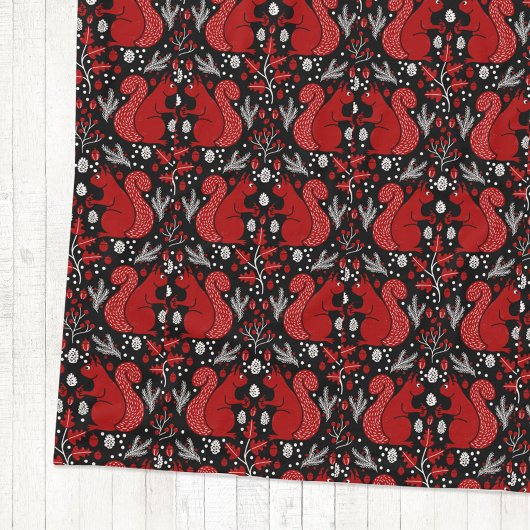 Eichhörnchenwald Waldmuster Fleecedecke