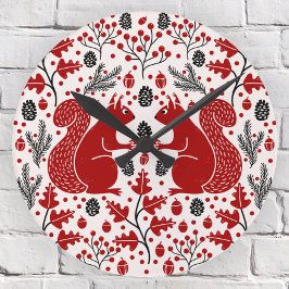 Eichhörnchenwald Woodland Runde Wanduhr