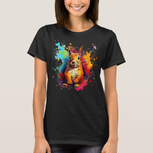 Eichhörnchenwälder Tierwelt Lover Farbenfrohe Spla T-Shirt