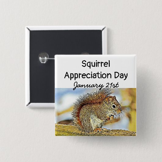 Eichhörnchenwertungstag 21. Januar Button (Vorne & Hinten)