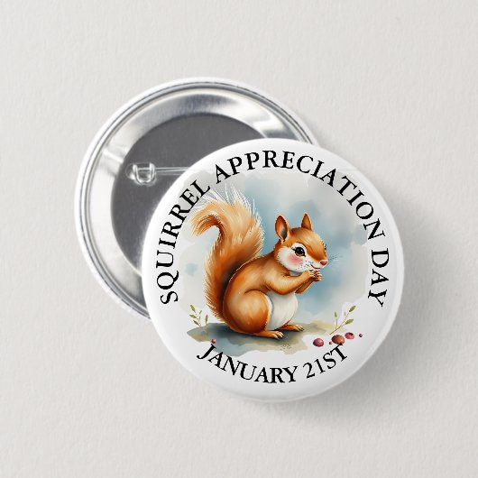Eichhörnchenwertungstag 21. Januar Button (Vorne & Hinten)