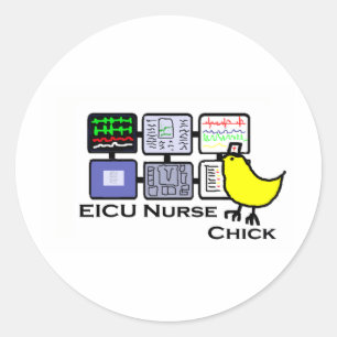 eICU Krankenschwesterküken Runder Aufkleber