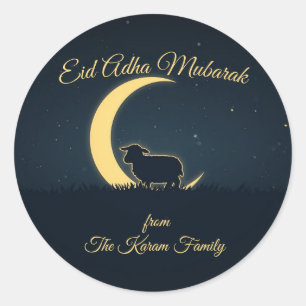 Eid Adha Mubarak Muslim Klassischer Rund Sticker