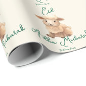 Eid  Al Adha Beige Cute Sheep Dinner  Geschenkpapier (Rolleneckpunkt)