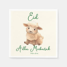 Eid  Al Adha Beige Cute  Sheep  Dinner  Serviette
