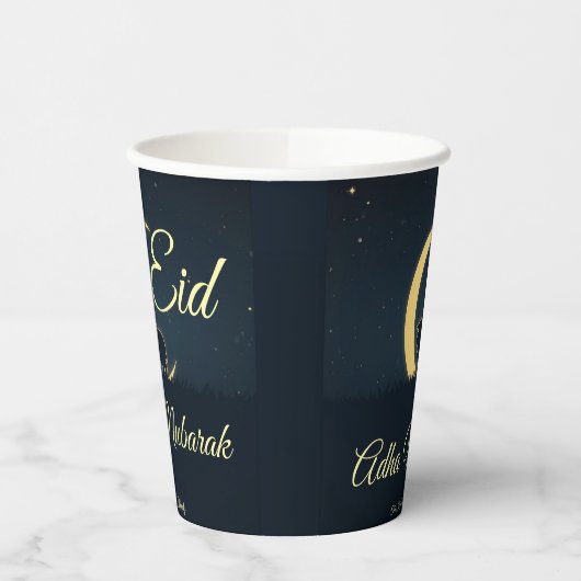 Eid  Al Adha Dark Blue Sheep Dinner  Pappbecher (Links)