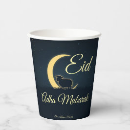 Eid  Al Adha Dark Blue Sheep Dinner  Pappbecher