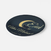 Eid  Al Adha Dark Blue Sheep Dinner  Pappteller (Schrägansicht)