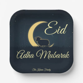 Eid  Al Adha Dark Blue Sheep Dinner  Pappteller