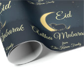 Eid Al Adha Dunkelblaues Schaf Abendessen Geschenkpapier (Rolleneckpunkt)