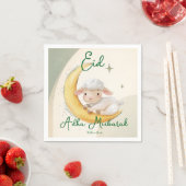 Eid  Al Adha Dusty Green Cute  Sheep  Dinner  Serviette (Beispiel)