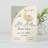 Eid  Al Adha Dusty Green Sheep  Card invitation Einladung (Stehend Vorderseite)