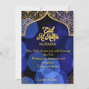 Eid Al Adha Golden Mandala Flache Festtagskarte Einladung