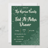 Eid Al-Adha Grüne Abendessen  Einladung (Vorderseite)