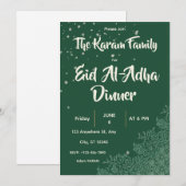 Eid Al-Adha Grüne Abendessen  Einladung (Vorne/Hinten)