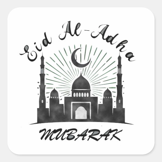 EID AL ADHA MUBARAK 2023 QUADRATISCHER AUFKLEBER (Vorderseite)
