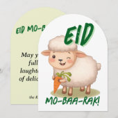 Eid Al Adha Mubarak Cute Sheep Greeting Card  Einladung (Vorne/Hinten)