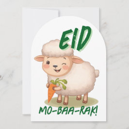 Eid Al Adha Mubarak Cute Sheep Greeting Card  Einladung