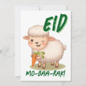 Eid Al Adha Mubarak Cute Sheep Greeting Card  Einladung (Vorderseite)