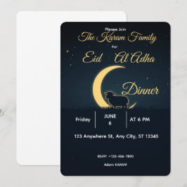 Eid  Al Adha Mubarak  Elegant Dinner  Einladung