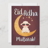Eid Al Adha Mubarak Funny Sheep Greeting Card  Einladung (Vorderseite)