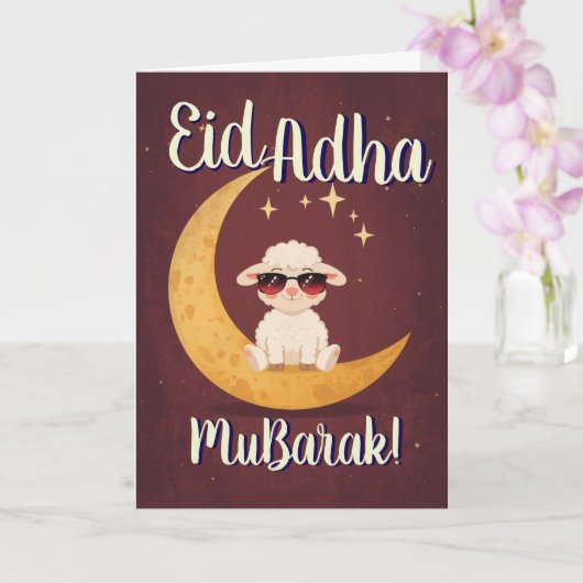 Eid Al Adha Mubarak Funny Sheep Greeting Card  Karte (Orchidee)