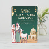 Eid al-Adha Mubarak Grußkarte Einladung (Stehend Vorderseite)