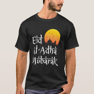 Eid Al-Adha Mubarak Halbmond-Moschee Islamisches D T-Shirt