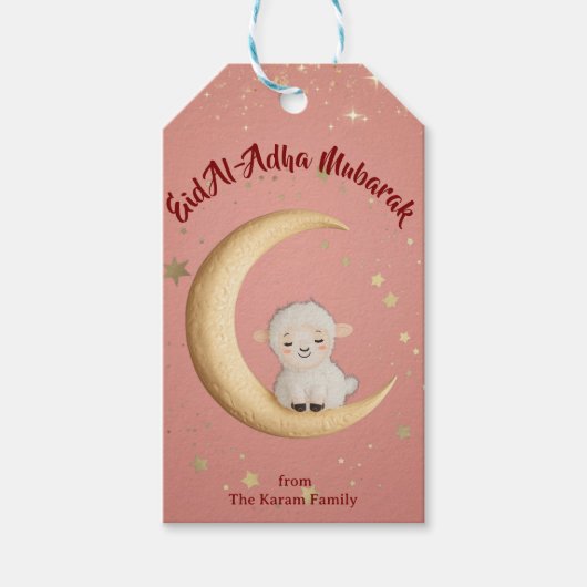 Eid Al-Adha Mubarak Pink Geschenkanhänger (Vorderseite)
