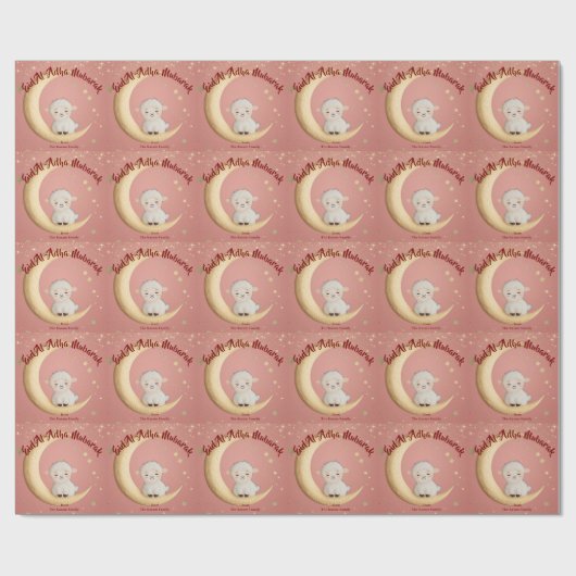 Eid Al-Adha Mubarak Pink Geschenkpapier (Flach)