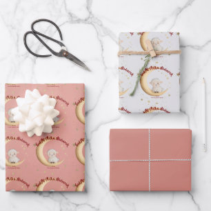 Eid Al-Adha Mubarak Pink Geschenkpapier Set