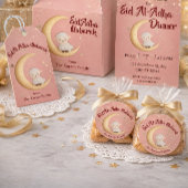 Eid Al-Adha Mubarak Pink Runder Aufkleber