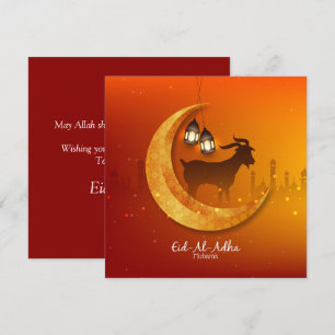 Eid Al Adha Mubarak Weißes Ziegen-Islamisches Orna Feiertagskarte