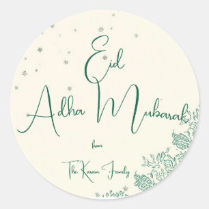 Eid Al Adha Personalisiertes Eid Mubarak  Runder Aufkleber