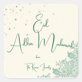 Eid Al Adha Personalized Eid Mubarak  Quadratischer Aufkleber