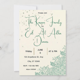 Eid  Al Adha Sage Green Dinner  Einladung