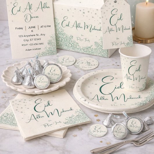 Eid Al Adha Salbei-Grün-Abendessen  Serviette