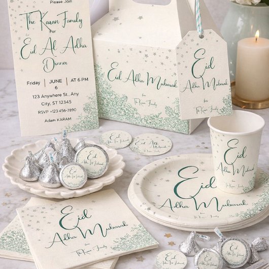 Eid Al Adha Salbei-Grünes Abendessen Einladung