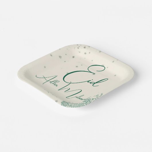 Eid Al Adha Salbei-Grünes Abendessen  Pappteller (Gewinkelt)